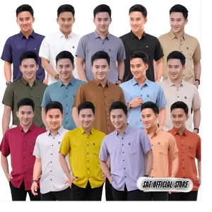 M471CK Kemeja Cowok Rayon Lengan Pendek Bahan Twill Polos Pria Dewasa Baju Kantor Distro