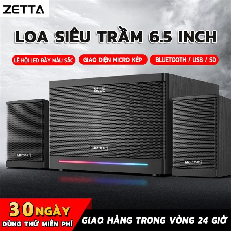 ZETTA Loa máy tính, loa Bluetooth, loa siêu trầm, có thể kết nối với máy tính, điện thoại di động, TV, đĩa U, thẻ SD