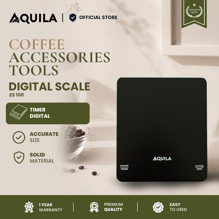 Gambar Aquila Digital Coffee Scale ES 100 Timbangan Biji Kopi Dengan Stopwatch Akurasi 0.1g Rechargeable Battery dari Aquila Living Kota Administrasi Jakarta Utara Tokopedia