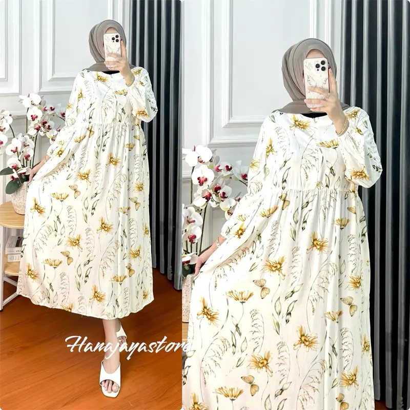 Gamis muslimah || Gamis Terbaru || Midi Dress Bahan Rayon Viscose Premium 3