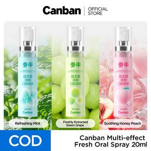 Canban mouth Refresher Spray Freshen breath in 3 seconds Lasts for 2 hours Mint & Peach &Green Grape  flavor 20ml