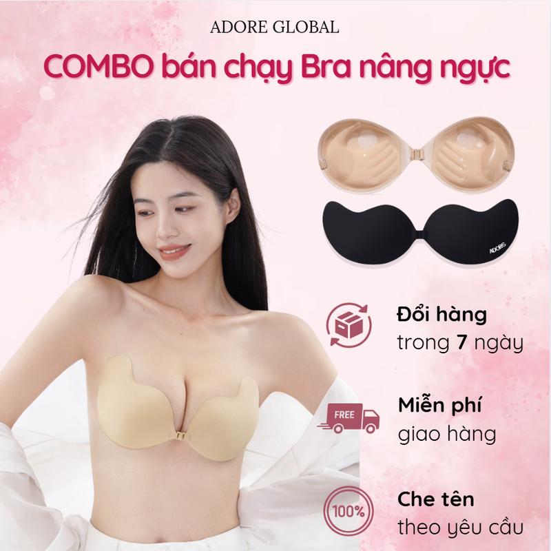   BÁN CHẠY  Miếng Dán Xoài Cài Trước Nâng Ngưc Tạo Khe Gom Vòng 1 Bám Dính Tốt Bra Nữ Mỏng Nhẹ Thoải Mái Nâng Đẩy Ngực Hiệu Quả Tạo Quả Tròn Đầy - Adore Global 