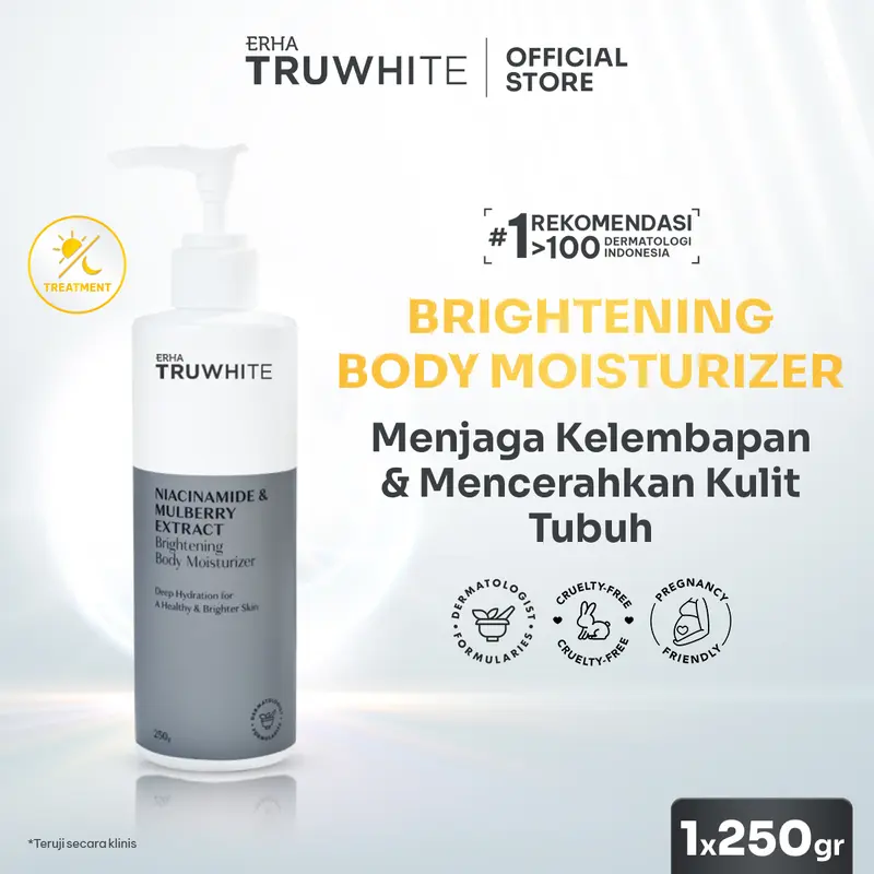 ERHA Truwhite Niacinamide & Mulberry Extract Brightening Body Moisturizer 250g - Lotion Pencerah & Pelembap Tubuh 1