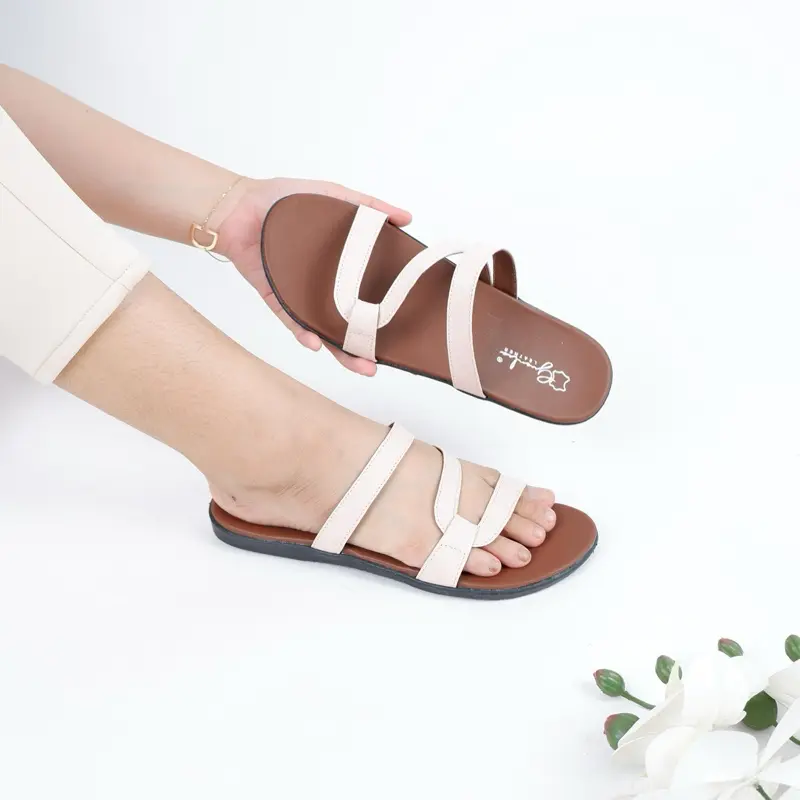 Genuine Leather - Sandal Teplek Wanita Kulit Sapi Silsila Series Flat 0