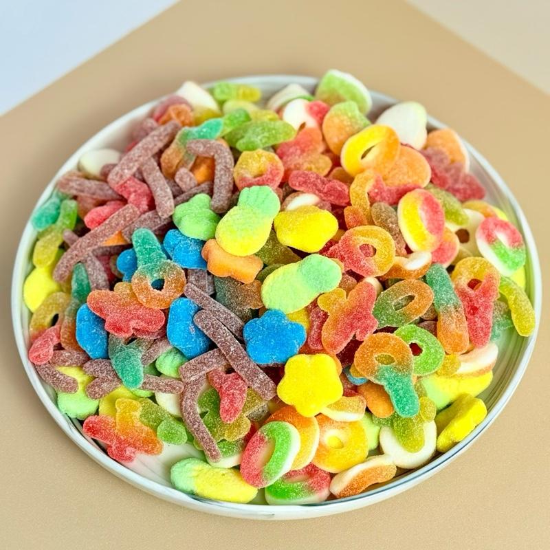 500g tặng 100g TÚI 500G KẸO DẺO PHỦ ĐƯỜNG MIX NHIỀU VỊ THIÊN CHUA- KẸO DẺO BỌC ĐƯỜNG