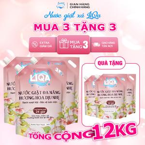 [MUA 3 TÃNG 3] LIQA-Nước Giặt Xả Túi 2KG Sạch Sâu Lưu Hương 24H-72H Đậm Đặc Lavender Thơm Lâu An oàn Cho Da Dịu Nhẹ Không Kích Ứng Giữ Màu Mềm Mại KHÔNG Phốt Pho KHÔNG Huỳnh Quang Thành Phần Lô Hội Dịu Nhẹ