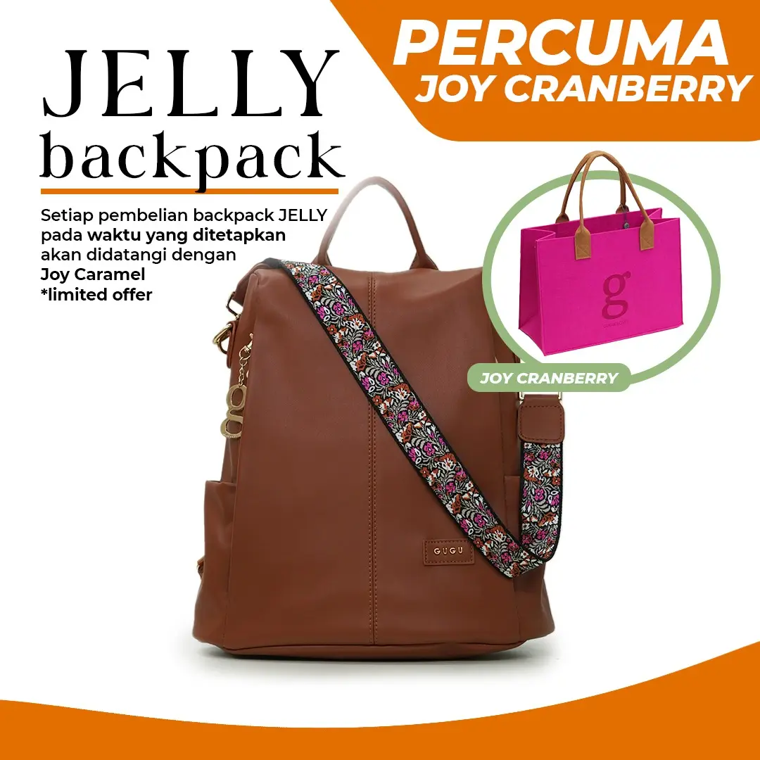GUGU - JELLY DESIGN SHOULDER STRAP lightweight,  Anti pick pocket backpack