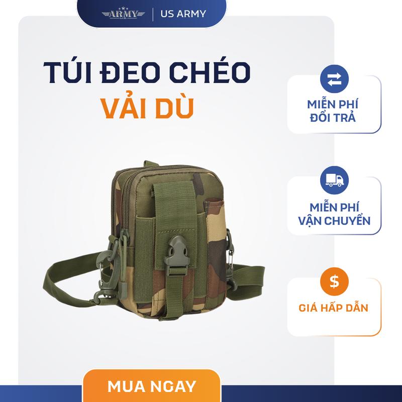 Túi Đeo Chéo Nam Nữ U968 US ARMY, Túi Đeo Hông Tiện Dụng Chống Nước Vải Canvas…