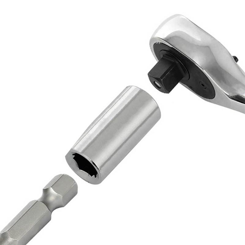 yayeoo 4 Pack Bit Adaptor, 1/4 Square Drive To 1/4 Hex Socket Bits