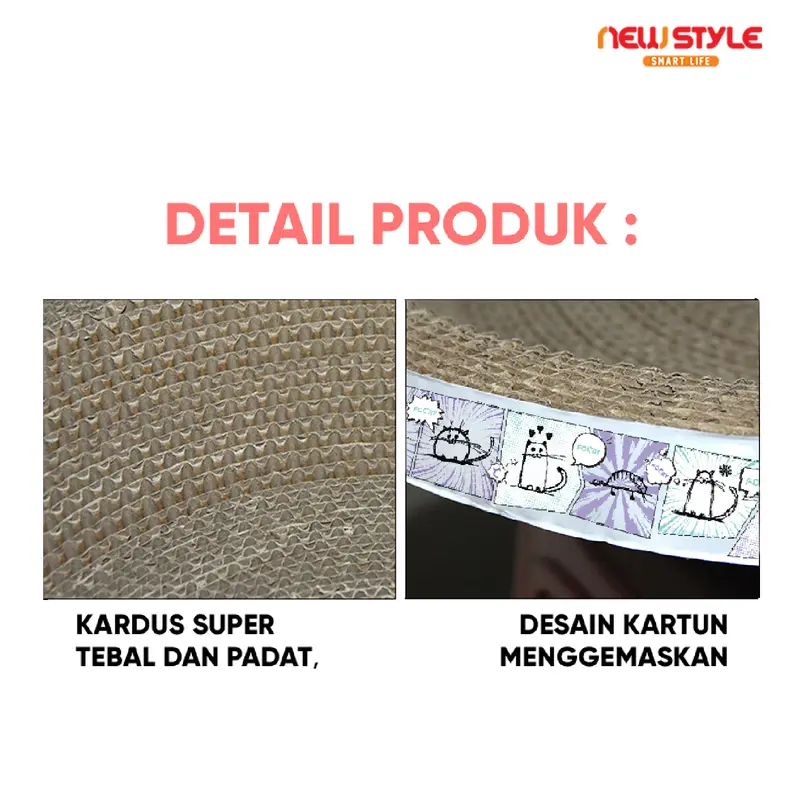 Papan Garuk Kucing Anjing Anabul Multifungsi M11 dengan Desain Bulat Cekung dan Tempat Istirahat/Tidur Kucing 3