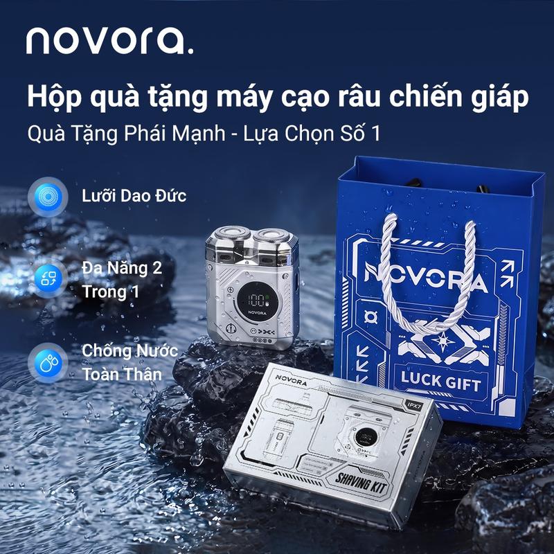 TOP Set quà tặng Nam Giới, tặng Sinh Nhật máy cạo râu NOVORA, hộp quà kèm túi xách, quà tặng giáng sinhquà tặng bạn trai, qu