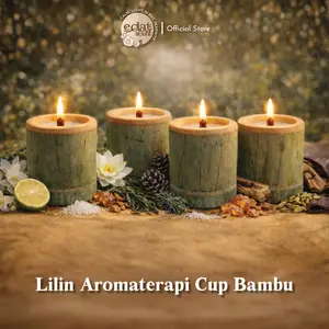 Eclat Candles Floral Herbal Woody Lilin Aromaterapi Cup Bambu Estetik Bamboo Aesthetic Aromatherapy Candle Size Besar 8 Pilihan Aroma ES020