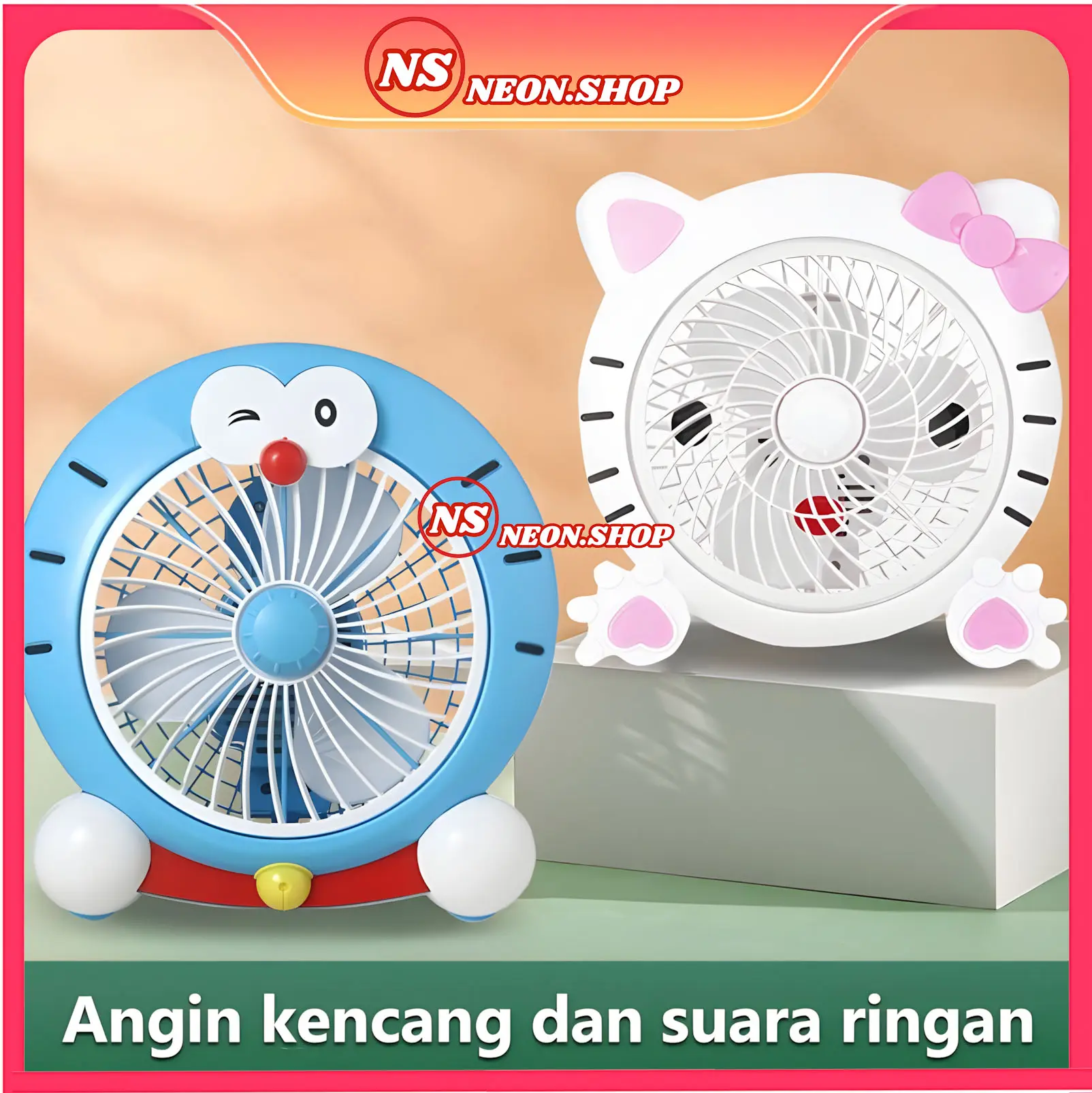 Mieia Kipas angin karakter Kipas angin meja listrik Table FAN Kipas Karakter Lucu