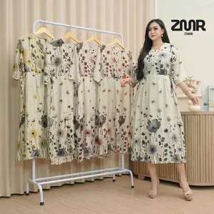 Daster Chibi Ayana Busui Bumil Bahan Rayon Tebal LD 120 Cm Resleting Depan Tali Samping Daster Kekinian