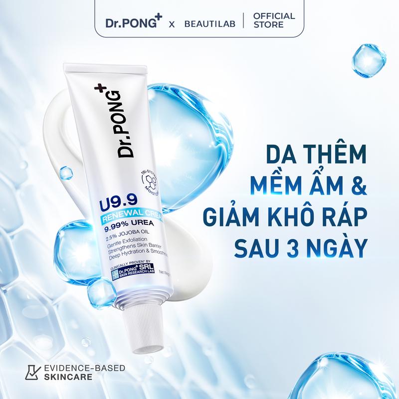 Kem dưỡng hỗ trợ giảm thô ráp, nứt nẻ và dưỡng ẩm cho da Dr.PONG U9.9 RENEWAL…