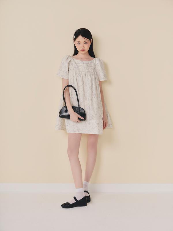 Đầm babydoll xếp ly tay phồng tiểu thư Marcella phù hợp đi chơi đi cà phê OLV