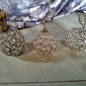 [TERLARIS]3Pcs Ornamen Kristal Decorative Fruit Nanas Pir Apple Tampilan Mewah  Kristal  Buah  Ruang Tamu