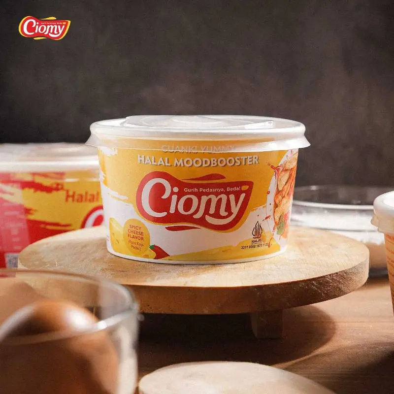 CIOMY Instan Non MSG Chicken Cheese Cuanki Cup Spicy Reguler Lite Tahu Lidah Kering Besar kecil viral rasa Kari suir ayam 0