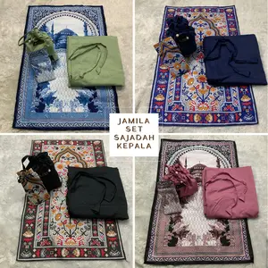 Arbifa | Full Set Mukena + Sajadah Kepala Jamila Dewasa Travel Series Katun Polos Renda Arbifa mukena remaja