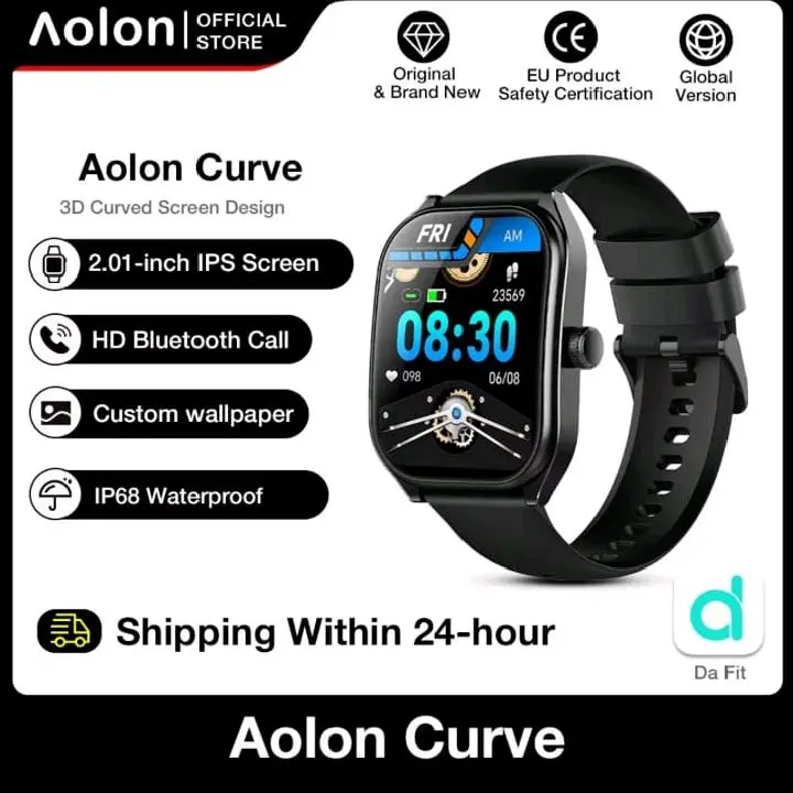 Aolon Curve Jam Tangan SmartWatch Amoled IP68 Waterproof 2.01-inch Curved IPS Screen Bluetooth 0