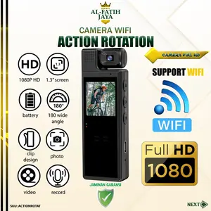 Kamera Mini Body Cam Clip Wifi Wireless Back Klip Camera Saku Pocket Nirkabel Full HD/4K dengan Rotasi 180° untuk CCTV dan Olahraga Kamera Aksi Action Sportcam Kamera Vlog Vloger Sportcam Camcorder Perekam Vidio Poto Audio Voice Recorder