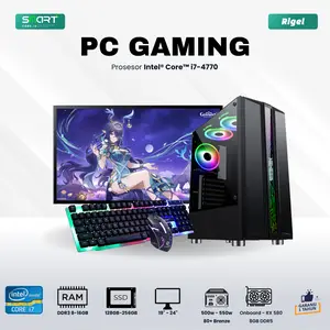 SMART PC Fullset Rakitan Gaming Editing Rendering Intel Core i7 Gen 4 RIGEL | RAM 16GB - SSD 256GB | Computer Murah