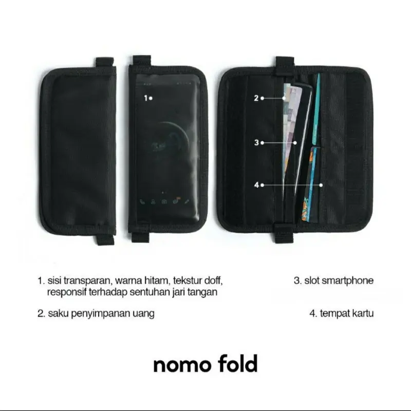 Dompet Hp Fanteus Sako Fold Wallet Pria Kartu Bahan Canvas Dan Kulit Sintesis 6