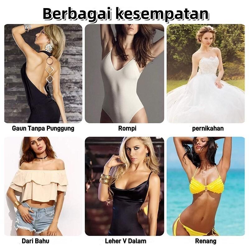 【COD】12 buah / Kotak Silicone Backless Bra / Wings Bra / Wing Bra / Nu Bra / Invisible Bra / Nipple Silicone Pad Bra Tempel Import Premium 7