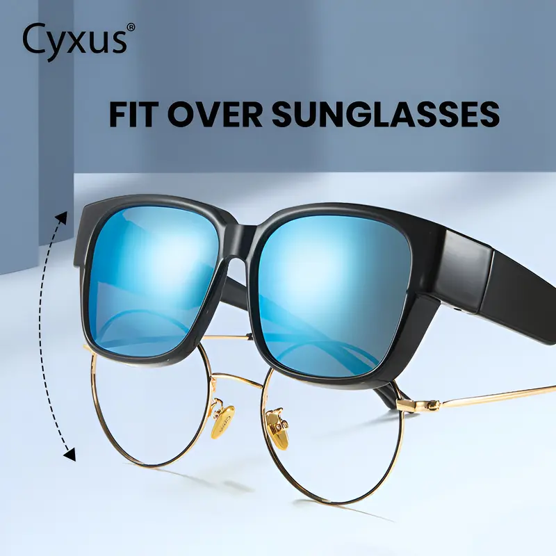 Cyxus Polarized Fit Over Sunglasses - UV400 Protection, TR90 Frame, For Driving & Outdoor Activities (Men & Women)