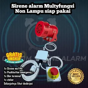 Sirene alarm Double MS 190 Emergency Fire Peresmian Gedung Dll Set Alarm 220 Volt dengan Lampu & Kabel Lengkap Radius Suara 300 Meter Best Seller Original Trusted Seller