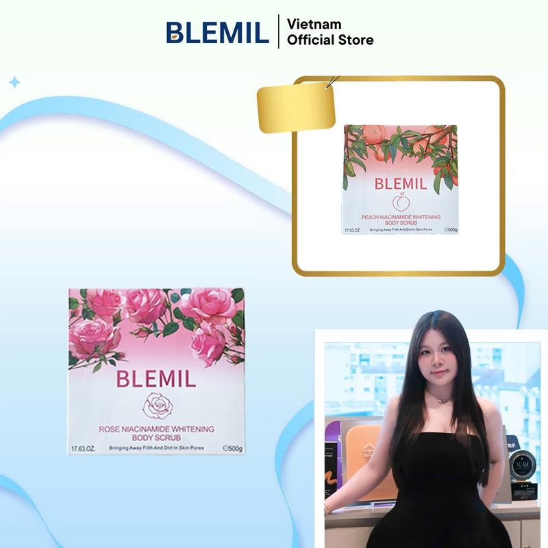   Mua 1 Tặng 1  Sữa Tắm Kiêm Tẩy Tế Bào Chết Hỗ Trợ Trắng Da Blemil Mùi #Hoa Hồng 500g - Tặng 1 TDC Mùi #Đào 