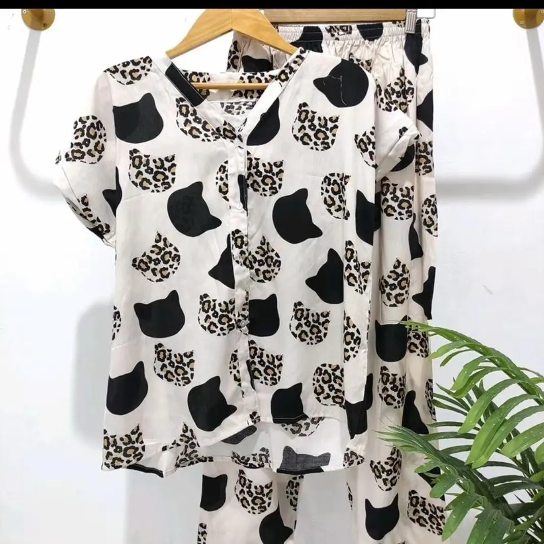 Setelan Baju Tidur Wanita Bebydoll Nadin Full Kancing Aktif Nyaman Adem Atasan Celana Piyama Dress - Bahan Rayon Premium - Panjang
