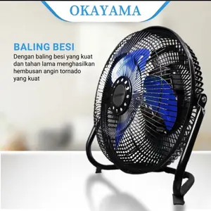KIPAS ANGIN TORNADO BALING BESI/ KIPAS MEJA / DESFK FAN 10in OKAYAMA 1075 HEMAT LISTRIK