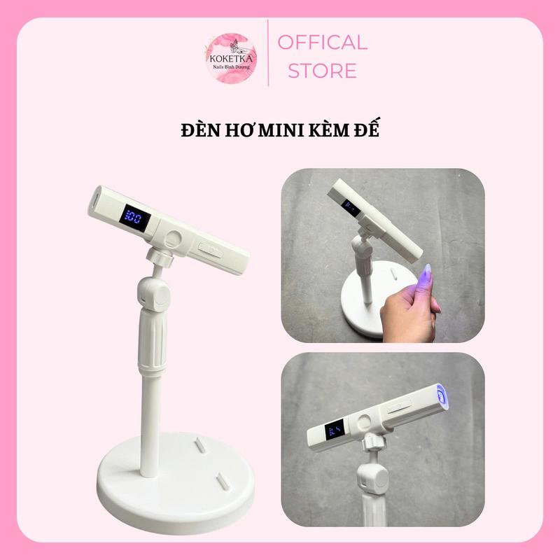 Đèn kẹp hơ mini - đèn hơ mini - giá kẹp giữ đèn hơ móng tay Nail Memo - nhanh khô - phù hợp cho làm nail - gắn charm, đá - Bảo hành 1 tháng