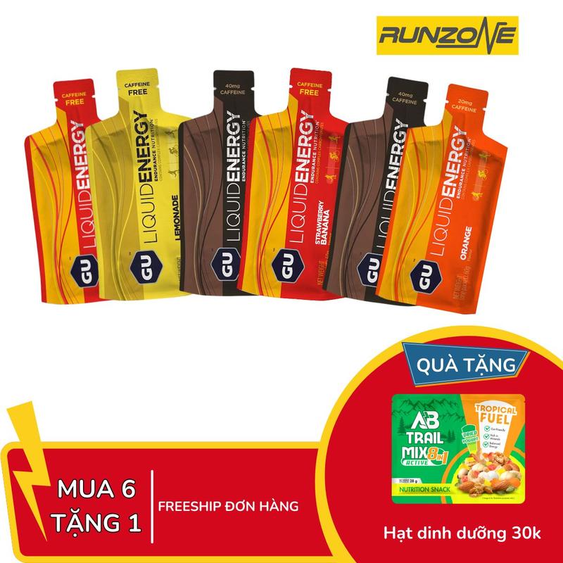 Gel Năng Lượng Gu Liquid – Dạng Lỏng Dễ Uống (MUA 6 TẶNG 1 Bar)  – Bổ Sung Năng Lượng Chạy Bộ, Chạy Trail – Chính Hãng RunZone