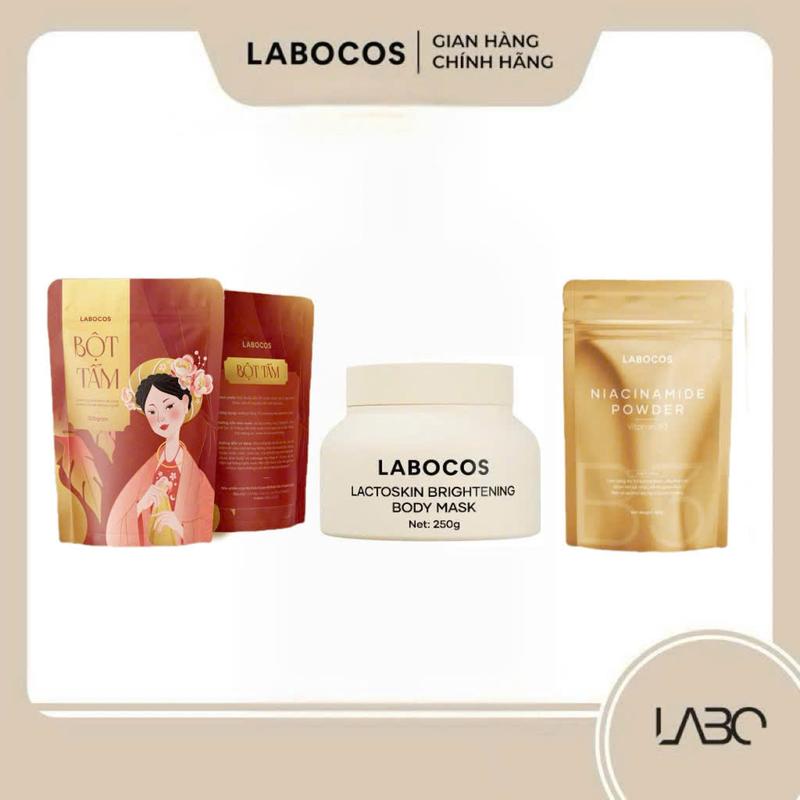 C15_combo 3 món tắm trắng body bột tắm thiên nhiên bột niacinamide ủ sữa non