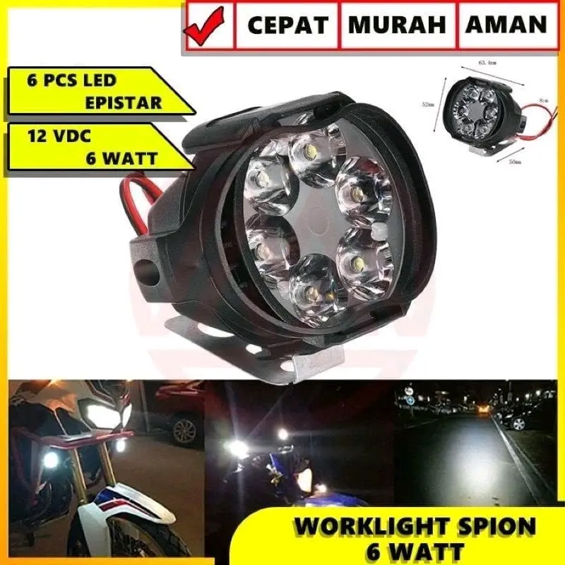 Lampu Tembak Sorot Crystal 6 Mata Work Light Cree Universal