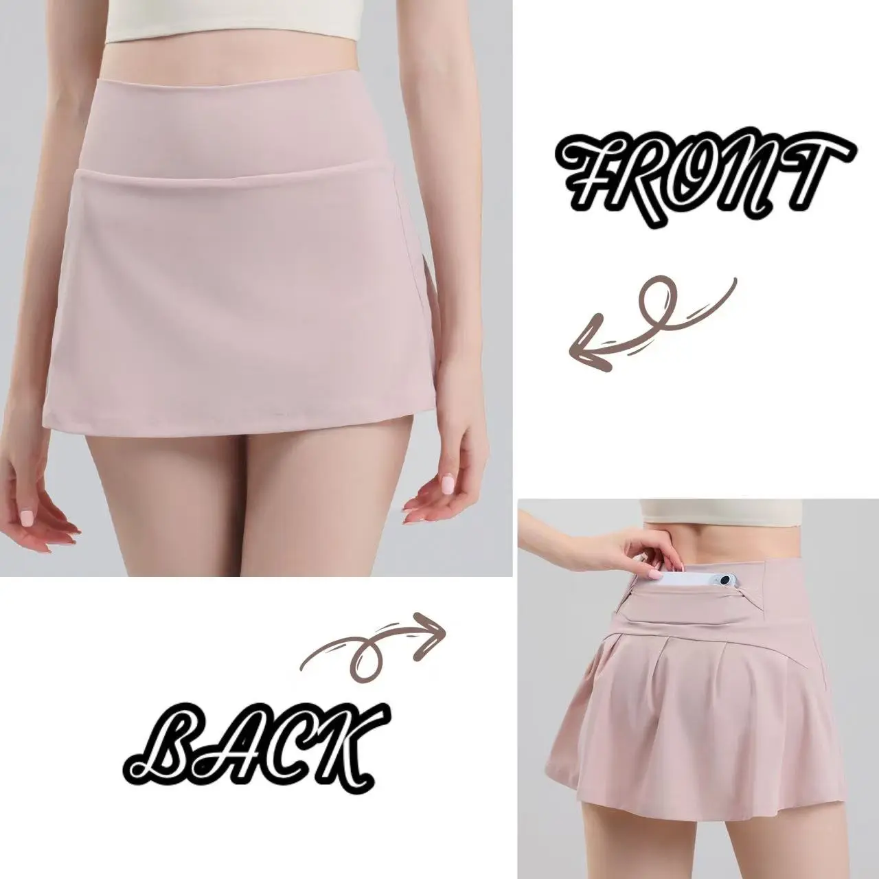 Isabelle.Q Yoga/Sport High Waist Mini Skirt with Cycling Inside #LQ73