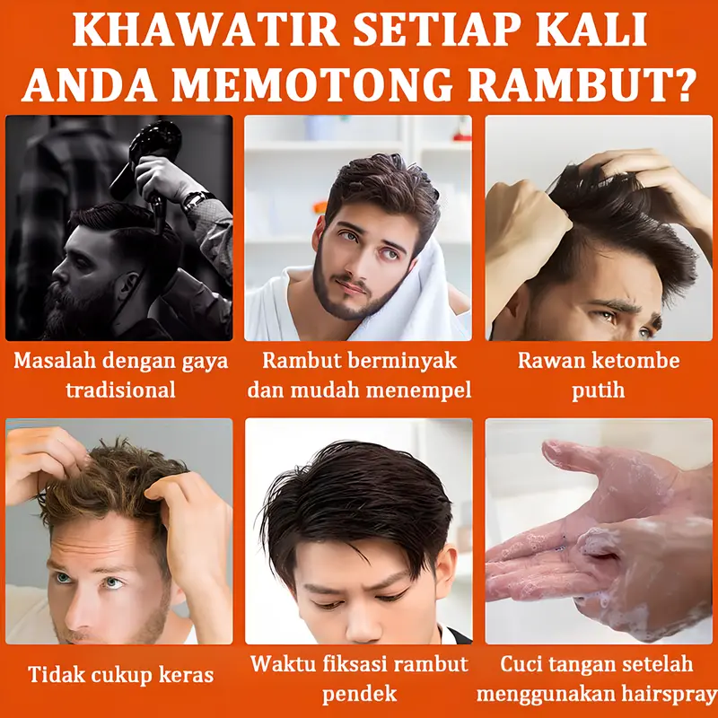 SJJ Minyak Rambut Pria Hair Styling Gel Hair Spray Gel Rambut Sisir Penata Tahan Lama Tidak Lengket Garansi Asli Quick Dry Water Base 180ml 5