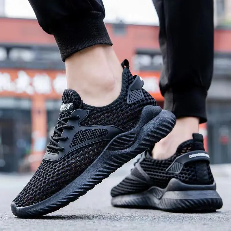 SepatuShoe , SEPATU SNEAKERS  PRIA JARING PREMUM , JARING / SP28 Hitam Putih Sport Casual