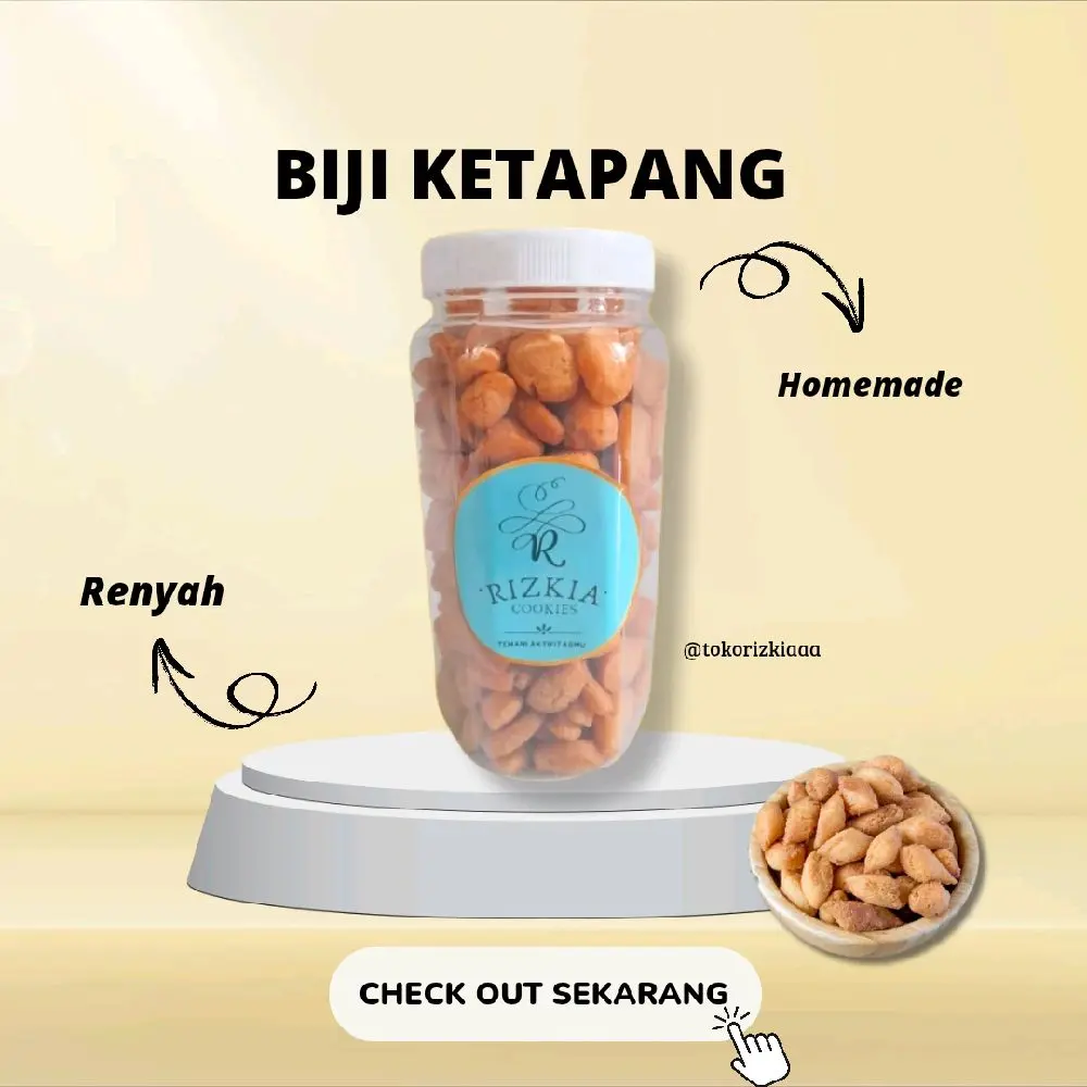 Biji Ketapang 350 Toples gr Khas Betawi  Renyak - Snack - Resto, Food, Maryam