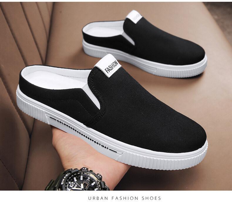 Product Introduction of 2023 New [COD] [Free Shipping] [Spot] Men's New Canvas Half Drag Low-Top Sneakers Casual Shoes Sports Canvas Shoes 21