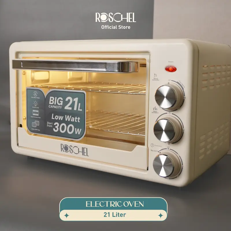 EXCLUSIVE CELYHOME] Roschel Electric Oven Low Watt 2x300 W Atas