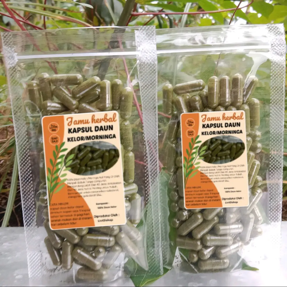 KAPSUL DAUN KELOR/MORINGA ASLI 100% DAUN KELOR ISI KAPSUL 60