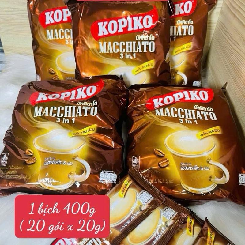   COMBO 5 BỊCH KOPIKO  CÀ PHÊ THÁI 3 in 1 MACCHATO coffee   Bịch 400gr 20 gói x 20gr  