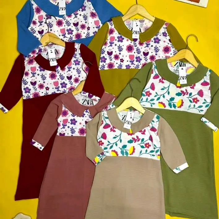 gamis flowerly crinkle usia 2-8 tahun