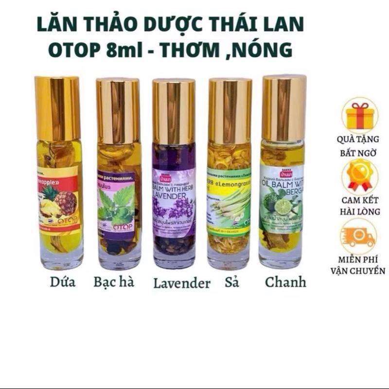 Combo Dầu Lăn Thảo Dược Lavender+sả+chanh Trúc+Bạc Hà Hàng Chuẩn Thái Lan 8ml