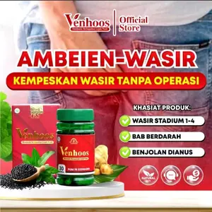 VENHOOS Kapsul Herbal Obat Wasir Ambeyen Dengan Ekstra Jinten Hitam 1 Botol Isi 30 Kapsul Asli Original