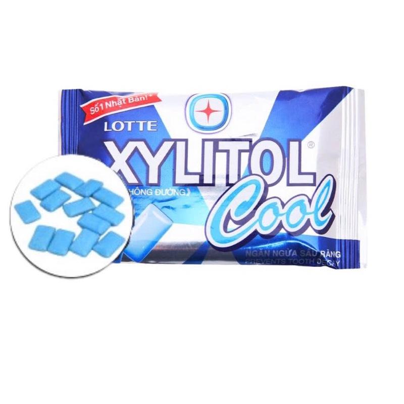  Kẹo gum không đường  xanh dương  Lotte XYLITOL Cool vỉ 4 viên 