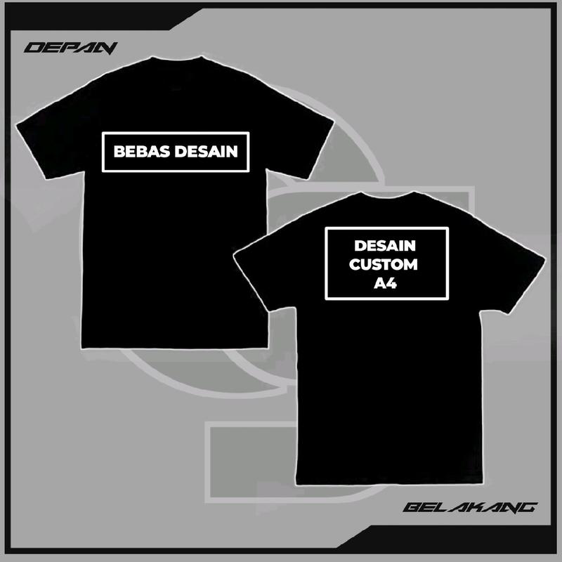 KAOS SABLON SATUAN CUSTOM DEPAN BELAKANG BEBAS DESAIN | BISA MENGGUNAKAN FOTO Pria Katun Baju 2
